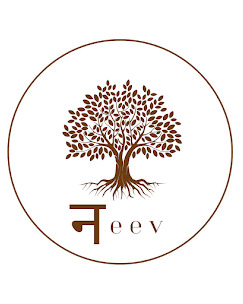 Neev India logo: a tree with spreading roots inside a circle